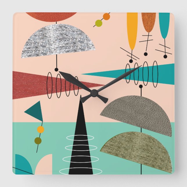 Det moderna Mitt--Århundradet tar tid på Fyrkantig Klocka (Framsida)