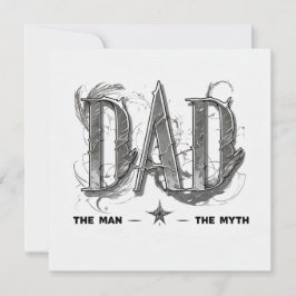 Det moderna monokromatiska Fars dag-kortet "PAPPA" Julkort