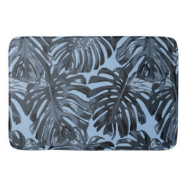 Det moderna Mörk blått tropiska Handflatan Löv Badrumsmatta