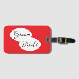 Det moderna parets språkmärken - Bröllop Bagagebricka