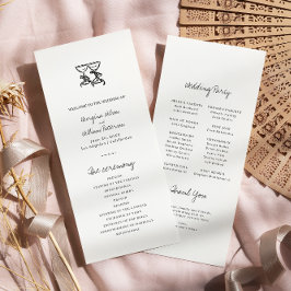 Det moderna plattprogrammet Hand plockade Bröllop Program