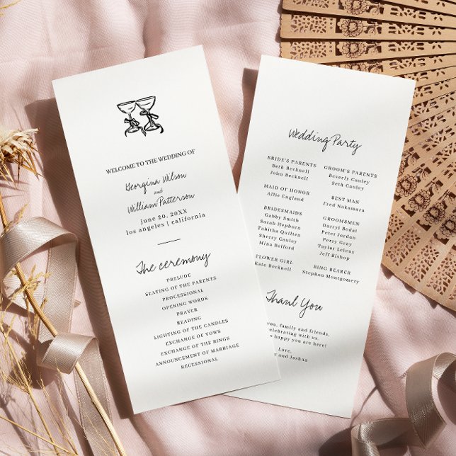 Det moderna plattprogrammet Hand plockade Bröllop Program (Skapare uppladdad)