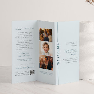 Det moderna programmet Blue Pub Mitzvah Trifold Pr