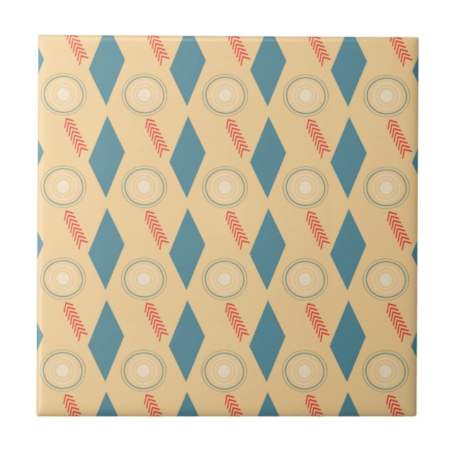 Det moderna Retro mitt- århundradet cirklar Kakelplatta (Framsidan)