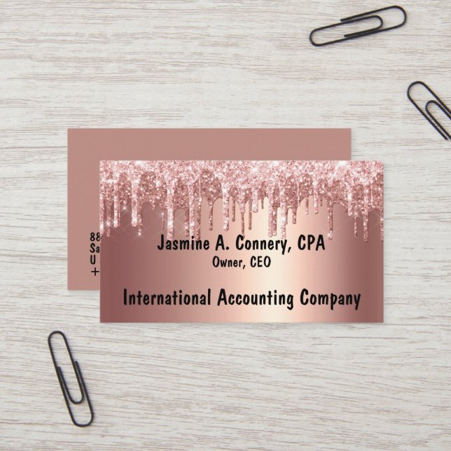 Det moderna Ro Glitter-Affärskortet Visitkort (Fram/Back In Situ)