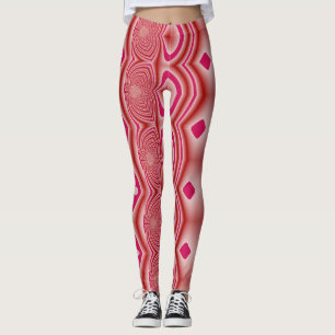 Det moderna röda färg-trendiget "Ratti_Kreativ_Art Leggings