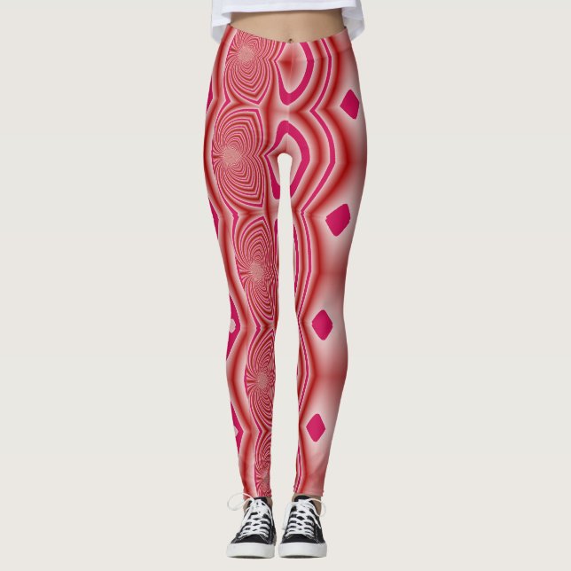 Det moderna röda färg-trendiget "Ratti_Kreativ_Art Leggings (Framsida)