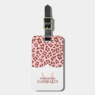 Det moderna rosa Choco djura trycket Bagagebricka