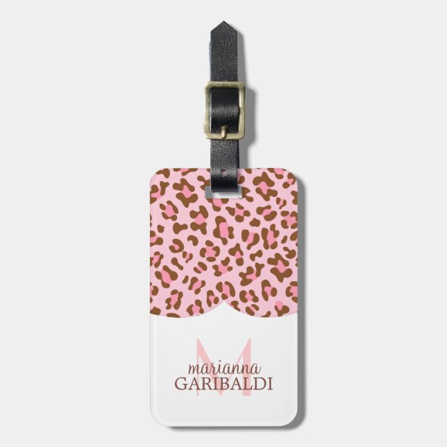 Det moderna rosa Choco djura trycket Bagagebricka (Vertikal Framsida)