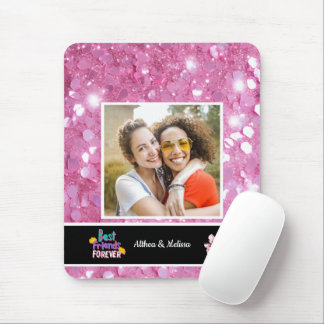 Det moderna Rosa Glitter Best Friend-Anpassadet Musmatta