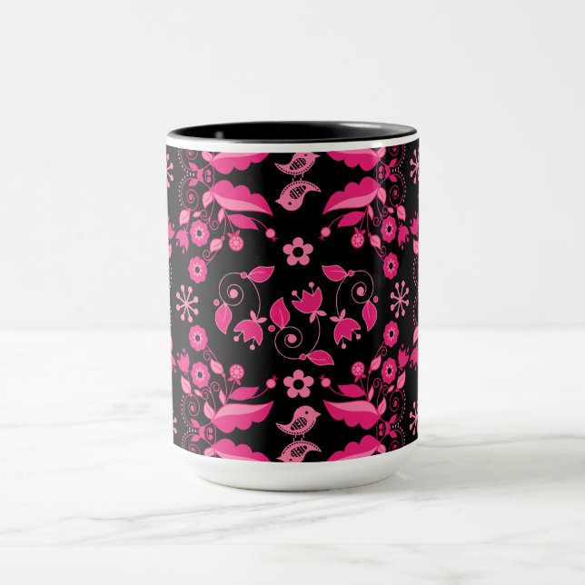 Det moderna Rosa-skandinaviska Blommönstret Mugg (Center)