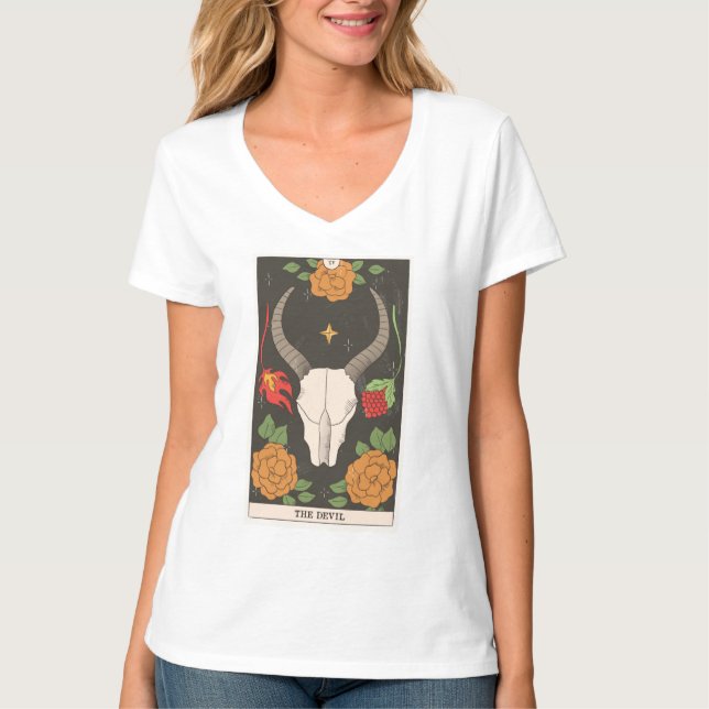 Det moderna stora arcana-kortet i Djävulen T Shirt (Framsida)