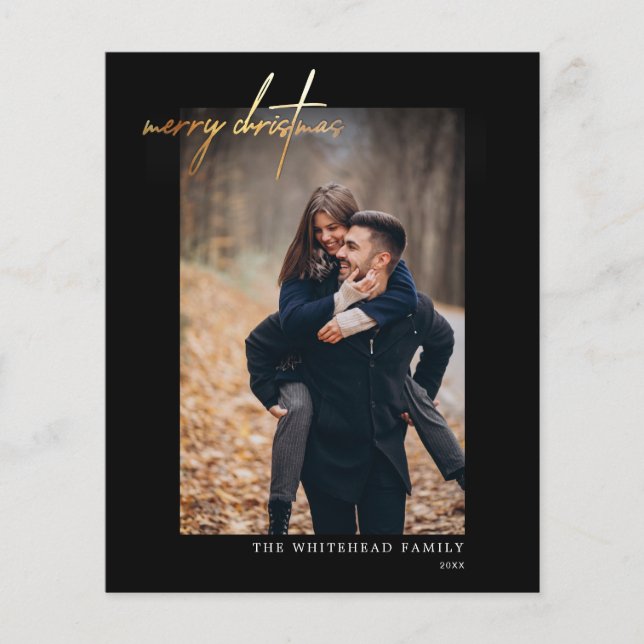 Det moderna svarta kortet Guld God jul Flygblad (Framsidan)