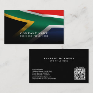 Det moderna sydafrikanska nationella Flagga med QR Visitkort