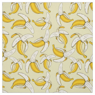 Det moderna Trendiget Bananas Fruit på Beige, möns Tyg