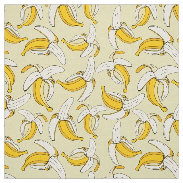 Det moderna Trendiget Bananas Fruit på Beige, möns Tyg (Provkarta)