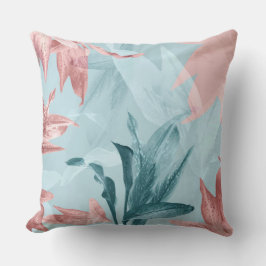 Det moderna Trendiget Exotic Blue Rosa Tropical Lö Kudde