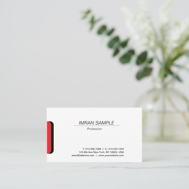 Det moderna Trendiget för minimal Elegant i design Visitkort (Stående Fram)