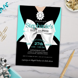 Det moderna Trendiget Glam Aqua Tiffany Baby Showe Inbjudningar