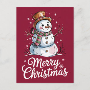 Det moderna Trendiget God jul Snögubbe Helg Vykort