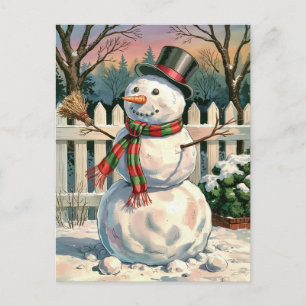 Det moderna Trendiget God jul Snögubbe Helg Vykort