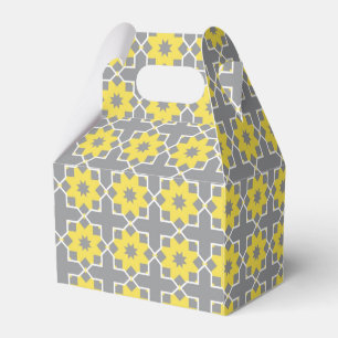Det moderna Trendiget Grått och Gula blommor Presentaskar