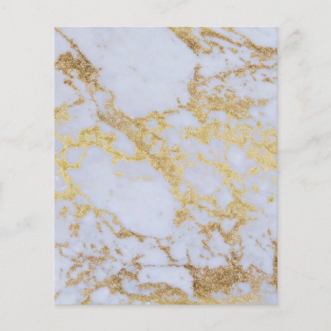 Det moderna Trendiget Guld Glitter Marble Flygblad (Framsidan)