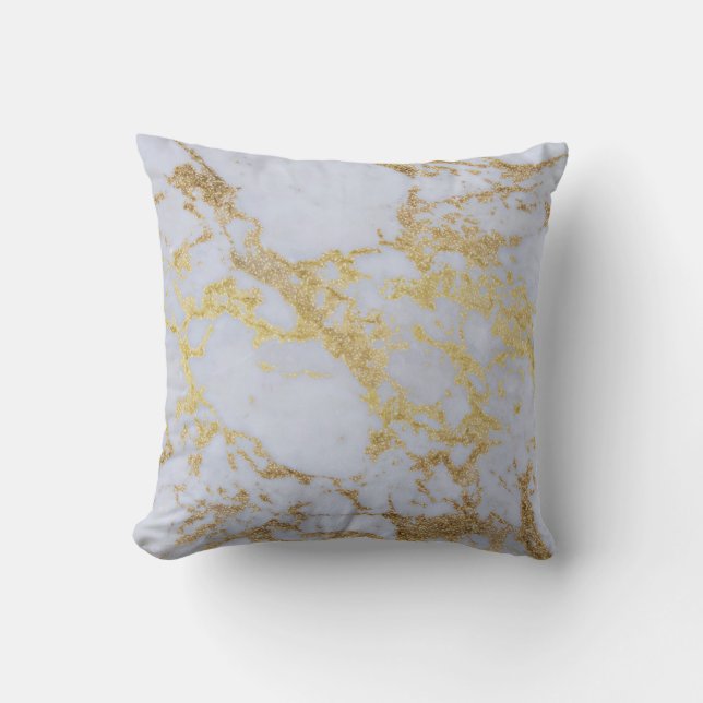 Det moderna Trendiget Guld Glitter Marble Kudde (Framsida)