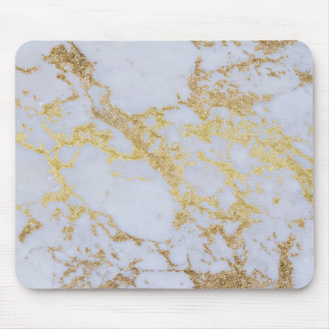 Det moderna Trendiget Guld Glitter Marble Musmatta (Framsidan)