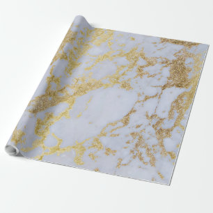 Det moderna Trendiget Guld Glitter Marble Presentpapper