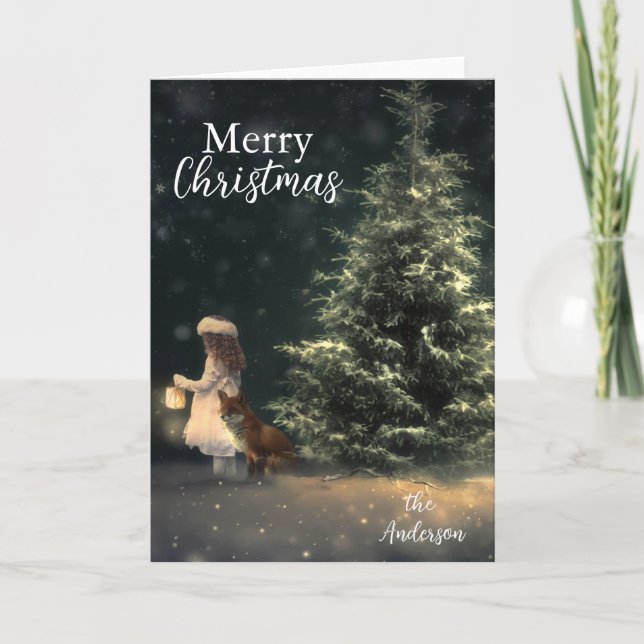Det moderna Trendiget Julgran Helgkort (Framsida)