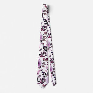 Det moderna Trendiget Lilac Modern Söt Blommönst Slips