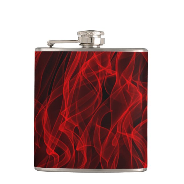 Det moderna Trendiget Neon Red Curvy Line Abstrakt Fickplunta (Framsidan)