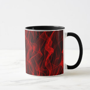 Det moderna Trendiget Neon Red Curvy Line Abstrakt Mugg
