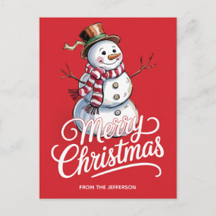 Det moderna Trendiget Personlig God jul Snögubbe Helg Vykort