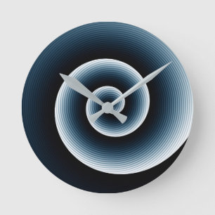Det moderna Trendiget Prussian Blue Spiral Mönster Rund Klocka