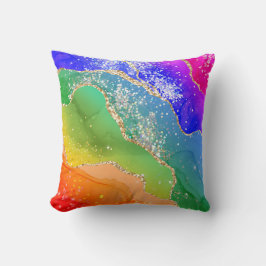 Det moderna Trendiget Rainbow Glitter Kudde