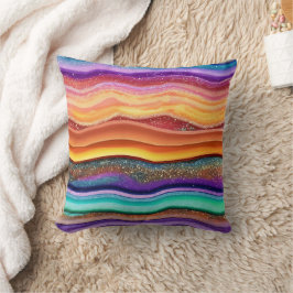 Det moderna Trendiget Rainbow Glitter Kudde