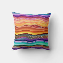 Det moderna Trendiget Rainbow Glitter Kudde