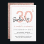 Det moderna Trendiget Rosa ros Guld Glitter 30års  Inbjudningar<br><div class="desc">Gratulera till födelsedagsfirandet med den här Modern Glam Snyggt Rosa ros Glitter Guld,  Gnistra Birthday Card-inbjudan.</div>
