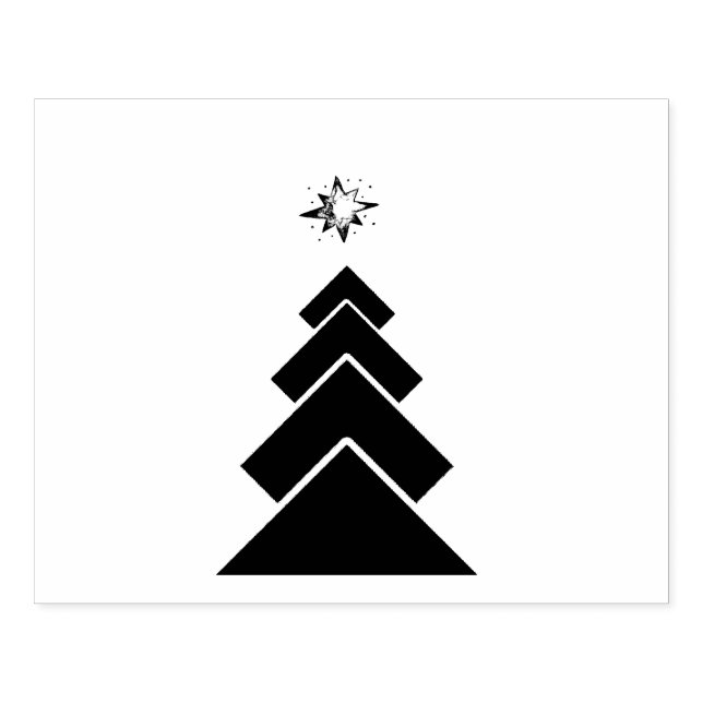 Det moderna Trendiget Snö Julgran Helgdag Stämpel (Tryck)