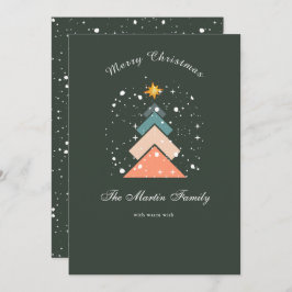 Det moderna Trendiget Snö Julgran Julkort