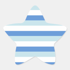 Det moderna Trendiget White Blue Rand Mönster Stjärnformat Klistermärke