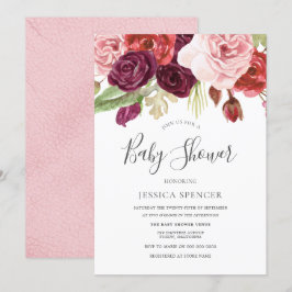 Det moderna Trendigets Blommigt Baby Shower Inbju Inbjudningar