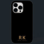 Det moderna Trendigets minimalistiska svarta Guld<br><div class="desc">En modern och elegant två Fodral-Mate iPhone 14 Pro Max Fodral i svart och guld. Med ett avslappnad minimalistiskt fet serif-teckensnitt i initialer och namn. Det är verkligen ge med ett klassiskt och skarpt trendig och avslappnad. Perfekt som gåva till anställda,  kolleger,  chef eller professioneller.</div>