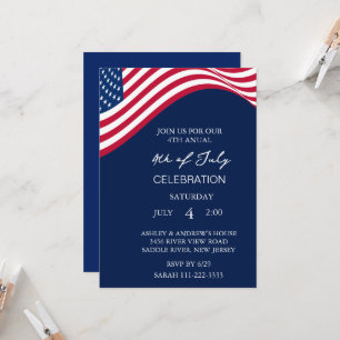Det moderna USA-Firande 4 juli Party Inbjudningar
