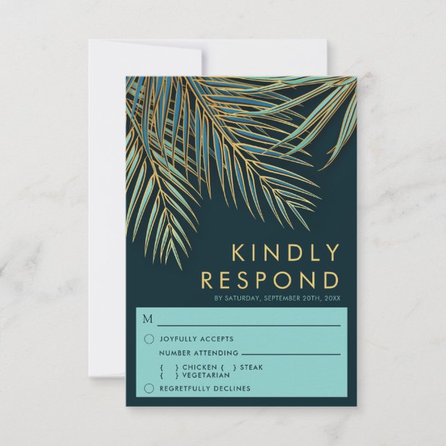 Det moderna valet av bröllopsmål för Handflatan Gu OSA Kort (Framsida)