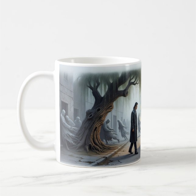Det modigaste steget är det mot din egen spegling kaffemugg (Vänster)