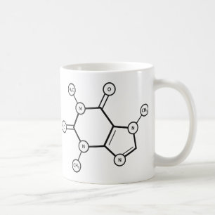 det molekylära koffeinet strukturerar kaffemugg
