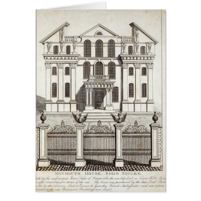 Det Monmouth huset, Soho kvadrerar Hälsningskort (Framsidan)